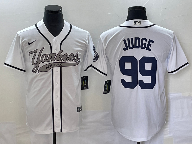 Men's New York Yankees Aaron Judge #99 White Jersey Joint Edition